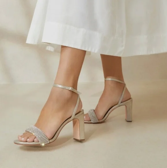 NWT$495 LOEFFLER RANDALL Shay Rhinestone Ankle Strap Sandals Heels Sz 5 - Picture 4 of 17